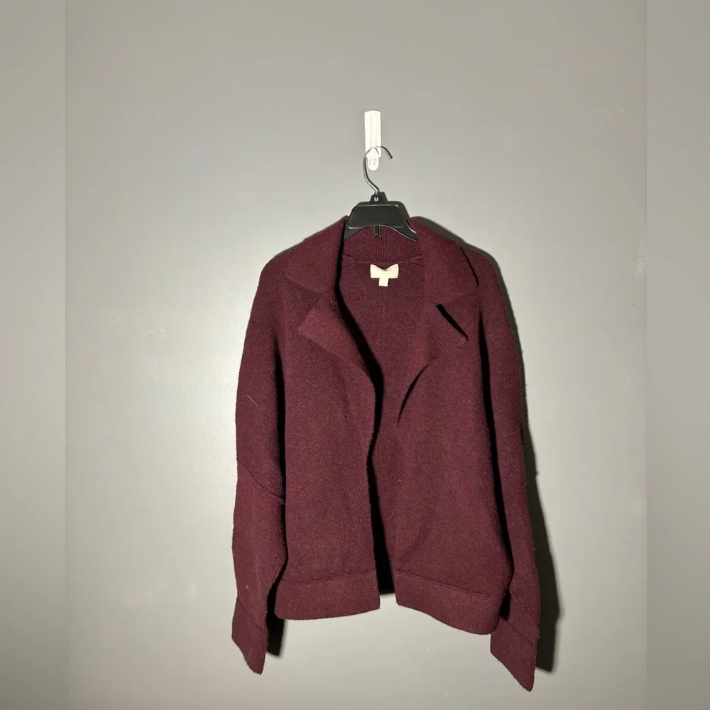 J.Crew Collection Maroon Oversized Open Sweater Blazer Size XS/S - Picture 2 of 7
